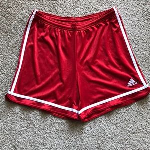 Adidas women’s climalite shorts red white medium M